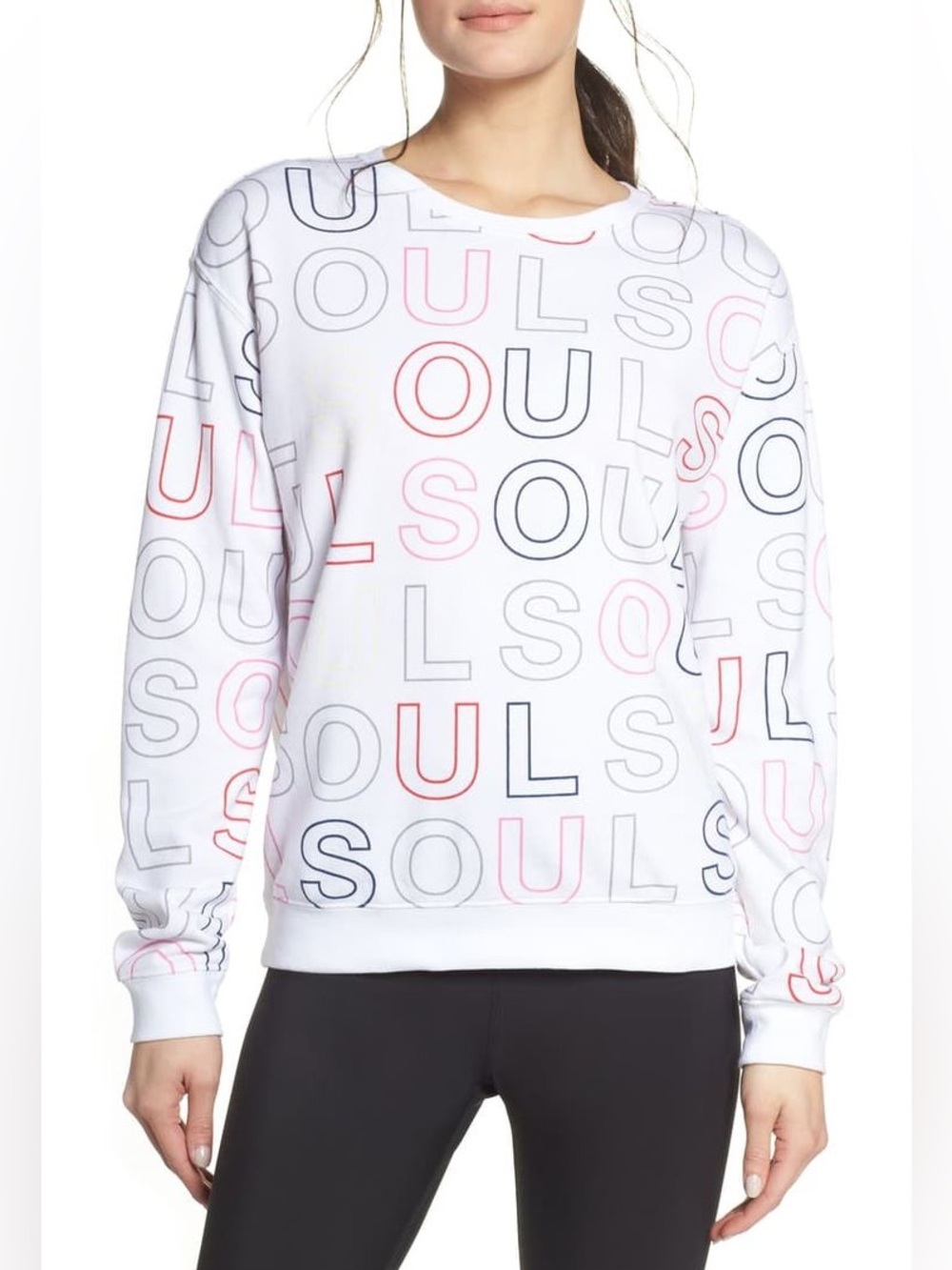 Soulcycle White Graphic Crewneck Sweatshirt - XS